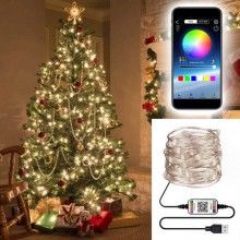 Instalatie luminoasa EDAR, inteligenta, bluetooth 4.0, control din aplicatie, conectare prin USB, multicolora, 5 metri