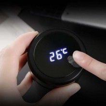 Termos inteligent EDAR cu termometru, capacitate 500 ml, Negru Termos inteligent EDAR cu termometru, capacitate 500 ml, Negru