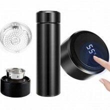 Termos inteligent EDAR cu termometru, capacitate 500 ml, Negru Termos inteligent EDAR cu termometru, capacitate 500 ml, Negru