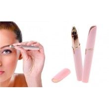 Epilator sprancene EDAR, fara durere, hipoalergenic, lumina LED, functionare pe baterii, Roz