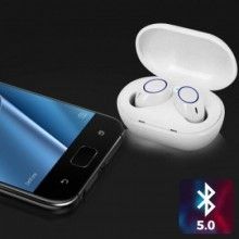 Casti Bluetooth 5.0 EDAR® A1-TWS, compatibile android/Ios, Alb
