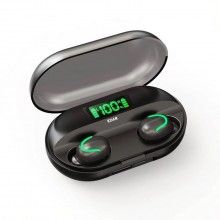 Casti tws EDAR wireless, afisaj led, sunet HD, bluetooth, Negre