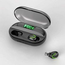 Casti tws EDAR wireless, afisaj led, sunet HD, bluetooth, Negre