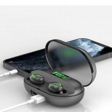 Casti tws EDAR wireless, afisaj led, sunet HD, bluetooth, Negre Casti tws EDAR wireless, afisaj led, sunet HD, bluetooth, Negre