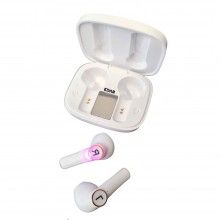 Casti audio wireless EDAR, Bluetooth, microfon incorporat, stereo, dock incarcare, rezistente la apa, Albe