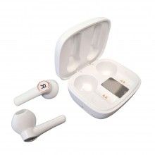 Casti audio wireless EDAR, Bluetooth, microfon incorporat, stereo, dock incarcare, rezistente la apa, Albe