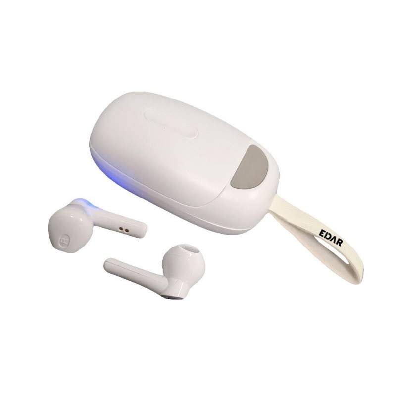 Casti Bluetooth EDAR 5.0, Microfon dual apel HD, display LED Inteligent, wireless, cutie pentru incarcare, albe Casti Bluetooth EDAR 5.0, Microfon dual apel HD, display LED Inteligent, wireless, cutie pentru incarcare, albe