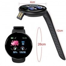 Bratara Fitness EDAR, 1.3inch OLED, Bluetooth 4.0, Monitorizare Tensiune, Puls, Oxigenarea Sangelui, Waterproof IP65, Negru