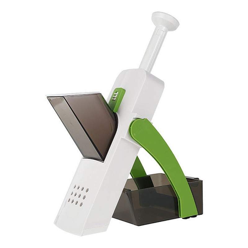 Feliator Manual SIKS tip Mandolina, Pliabil, 4 Functii, Alb cu Verde