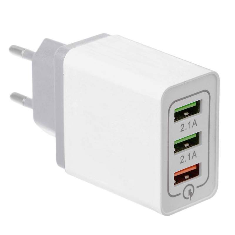 Conector SIKS 3 port-uri USB micro Pentru Telefon, Adaptor retea, Alb