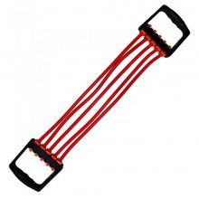 Extensor cu 5 Corzi SIKS, pentru Fitness, Antrenamente, Cauciuc, Rosu