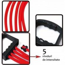 Extensor cu 5 Corzi SIKS, pentru Fitness, Antrenamente, Cauciuc, Rosu