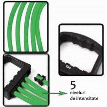 Extensor cu 5 Corzi SIKS, pentru Fitness, Antrenamente, Cauciuc, Verde Extensor cu 5 Corzi SIKS, pentru Fitness, Antrenamente, Cauciuc, Verde