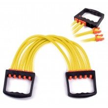 Extensor cu 5 Corzi SIKS, pentru Fitness, Antrenamente, Cauciuc, Galben