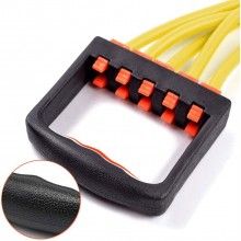 Extensor cu 5 Corzi SIKS, pentru Fitness, Antrenamente, Cauciuc, Galben