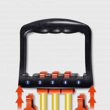 Extensor cu 5 Corzi SIKS, pentru Fitness, Antrenamente, Cauciuc, Galben