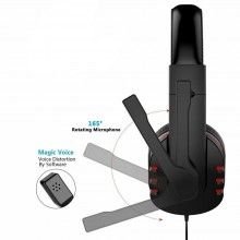 Casti Cu Microfon SIKS®, Gaming, Stereo, Cu Fir, Rosii, Pentru Playstation / Slim / Pro / Xbox One / Nintendo Switch