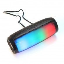 Boxa portabila lumina ambientala multicolora, wireless, radio FM, negru