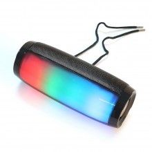Boxa portabila lumina ambientala multicolora, wireless, radio FM, negru