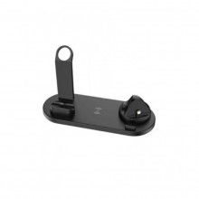 Incarcator EDAR® wireless, statie incarcare 4 in 1, portabil, pentru telefon, smartwatch, casti, negru