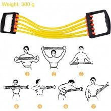 Extensor cu 5 Corzi EDAR, Pentru Fitness, Antebrat, Brate, Piept, Biceps, Consolidarea musculaturii, Antrenamente, Cauciuc, G...