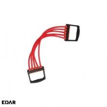 Extensor cu 5 Corzi EDAR, Pentru Fitness, Antebrat, Brate, Piept, Biceps, Consolidarea musculaturii, Antrenamente, Cauciuc, Rosu
