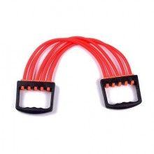 Extensor cu 5 Corzi EDAR, Pentru Fitness, Antebrat, Brate, Piept, Biceps, Consolidarea musculaturii, Antrenamente, Cauciuc, Rosu