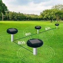 Set 2 Aparate Cu Incarcare Solara Anti Daunatori EDAR, Solid, Pentru Cartite, Gradina, Cu Tarus, Verde