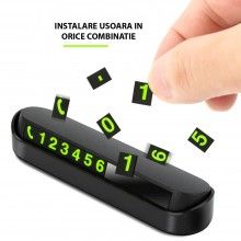 Suport numar de telefon EDAR® pentru parcare temporara masina, suport auto, cu fixare pe bord, negru Suport numar de telefon EDAR® pentru parcare temporara masina, suport auto, cu fixare pe bord, negru