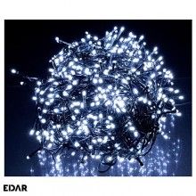Instalatie LED Liniara SIKS , cu 300 de LED -uri , 20 m lungime, fir verde inchis, Alb Rece