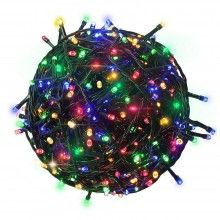 Instalatie De Craciun Liniara SIKS, 100 m, 1000 LED -uri, Cu 8 Jocuri de Lumini, Pentru Exterior/Interior, Fir Verde Inchis, ...