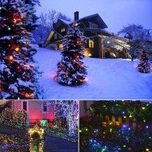 Instalatie De Craciun Liniara SIKS, 100 m, 1000 LED -uri, Cu 8 Jocuri de Lumini, Pentru Exterior/Interior, Fir Verde Inchis, ... Instalatie De Craciun Liniara SIKS, 100 m, 1000 LED -uri, Cu 8 Jocuri de Lumini, Pentru Exterior/Interior, Fir Verde Inchis, ...