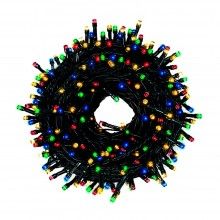 Instalatie De Craciun Liniara SIKS, 40 m, 500 LED-uri, Cu 8 jocuri de lumini, Pentru Exterior/Interior, Fir Verde Inchis, Mul...