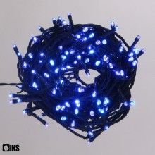 Instalatie LED Liniara SIKS, cu 300 de LED -uri , 20 m lungime, fir verde inchis, Albastru