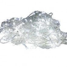 Instalatie De Craciun SIKS Model Turturi, 5 m, 100 Led-uri, Cu 8 jocuri de lumini, Franjuri, Pentru Exterior/Interior, Fir Al...