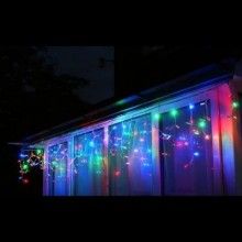 Instalatie De Craciun SIKS Model Turturi, 5 m, 100 Led-uri, Cu 8 jocuri de lumini, Franjuri, Pentru Exterior/Interior, Fir Al...