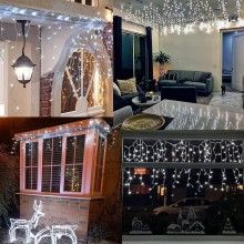 Instalatie De Craciun SIKS Model Turturi, 5 m, 100 Led-uri, Cu 8 jocuri de lumini, Franjuri, Pentru Exterior/Interior, Fir Al... Instalatie De Craciun SIKS Model Turturi, 5 m, 100 Led-uri, Cu 8 jocuri de lumini, Franjuri, Pentru Exterior/Interior, Fir Al...