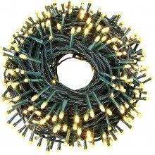 Instalatie LED Liniara EDAR, 7 metri, cu 100 de LED -uri, fir verde inchis, Alb cald