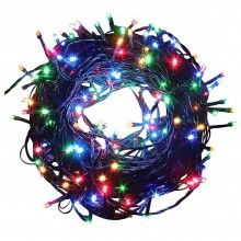 Instalatie De Craciun Liniara EDAR, Cu 8 jocuri de lumini, Pentru Exterior/Interior, Fir Verde Inchis, 72 m, 800 LED-uri, Mul...