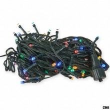 Instalatie LED Liniara EDAR, 7 metri, cu 100 de LED -uri, fir verde inchis, Multicolor