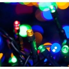 Instalatie LED Liniara EDAR, 7 metri, cu 100 de LED -uri, fir verde inchis, Multicolor
