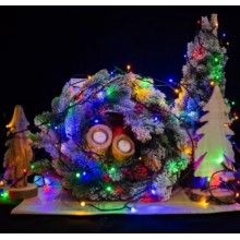 Instalatie LED Liniara EDAR, 7 metri, cu 100 de LED -uri, fir verde inchis, Multicolor
