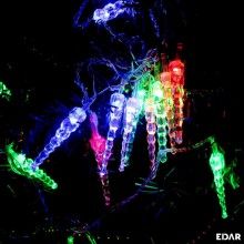 Sir Lumini Colorate EDAR, LED Tip Turturi De Gheata, Fir Transparent, Lungime 6m, 40 LED, Multicolor