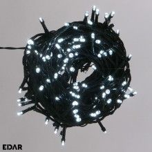 Instalatie De Craciun LED EDAR, Liniara Interior/Exterior, Cu 8 Jocuri de lumini, Rola 24m, 300 De Becuri, Alb Rece