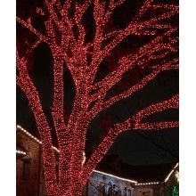 Instalatie De Craciun LED EDAR, Liniara Interior/Exterior, Cu 8 Jocuri de lumini, Rola 24m, 300 De Becuri, Rosu