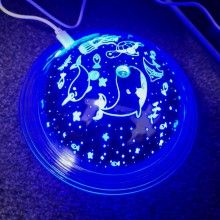 Umidificator SIKS Planeta Saturn Aromaterapie tip Lampa de Veghe, Model Animale Marine , Capacitate 250ml, 3 tipuri de lumina...