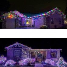 Instalatie De Craciun EDAR Model Turturi, 5 m, 120 Led-uri, Cu 8 jocuri de lumini, Franjuri, Pentru Exterior/Interior, Interc...