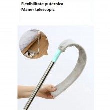 Set stergator flexibil de praf SIKS si laveta microfibra, maner extensibil, talpa plata, 136 cm Set stergator flexibil de praf SIKS si laveta microfibra, maner extensibil, talpa plata, 136 cm