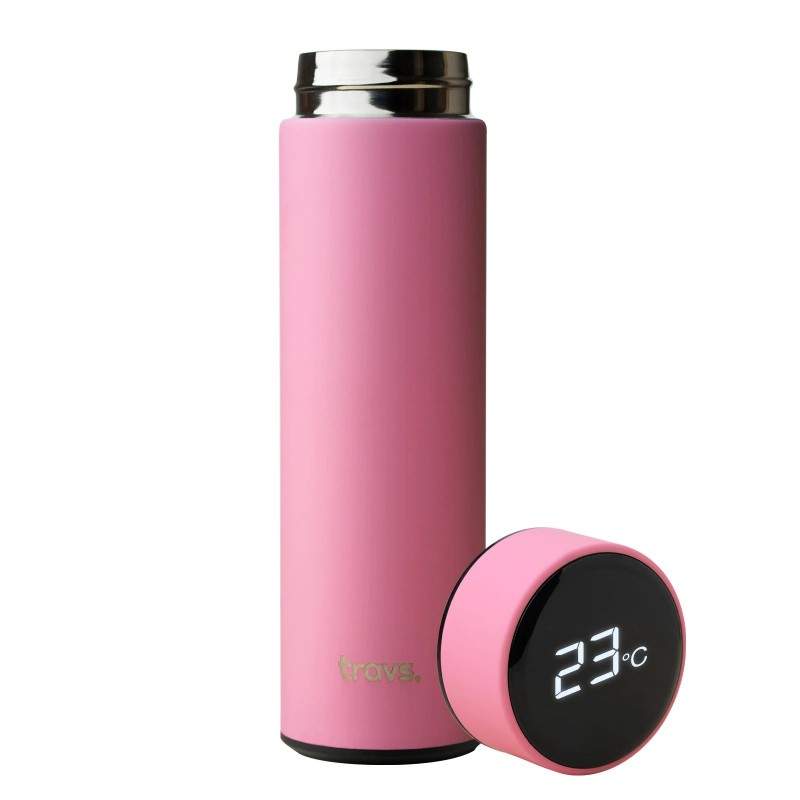 Termos Smart EDAR, Roz, MAT, Cu Sita Infuzor Si Perete Dublu, 500 ml Termos Smart EDAR, Roz, MAT, Cu Sita Infuzor Si Perete Dublu, 500 ml