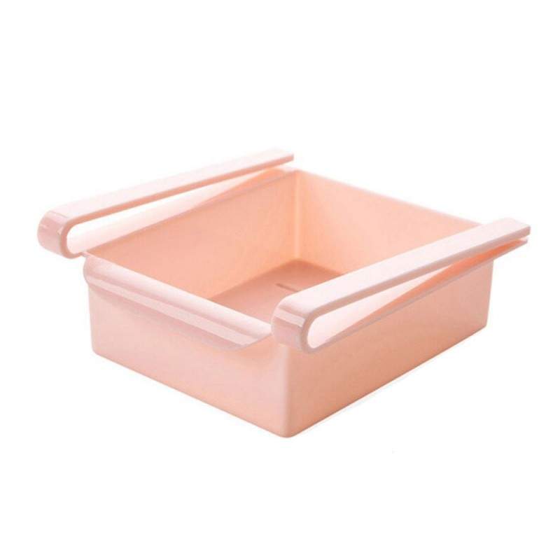 Cutie Depozitare Tip Sertar SIKS Pentru Frigider, Organizator Frigider Cu Clesti, Roz